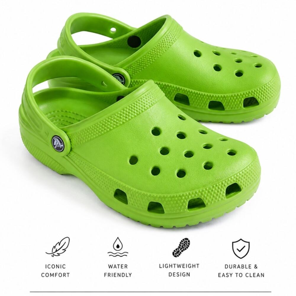 nothingZ Lime Green Classic Clog Sandals Kids C12 Lightweight Slip On Shoes